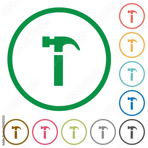 Hammer outlined flat icons