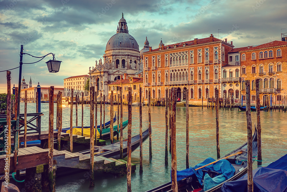 Venice, Canal Grande, Vintage Stylized