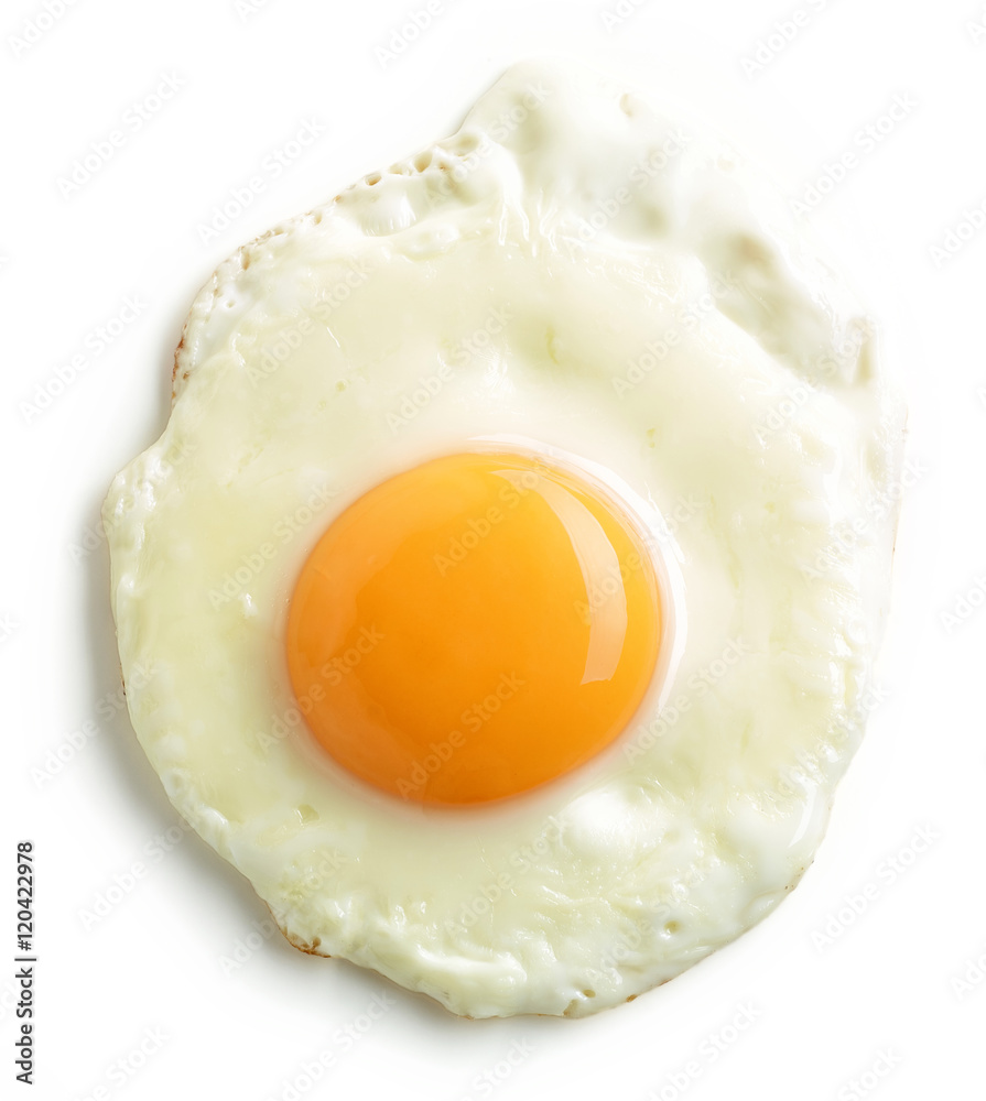 Fried Egg On White Background Stock Photo PNG Images