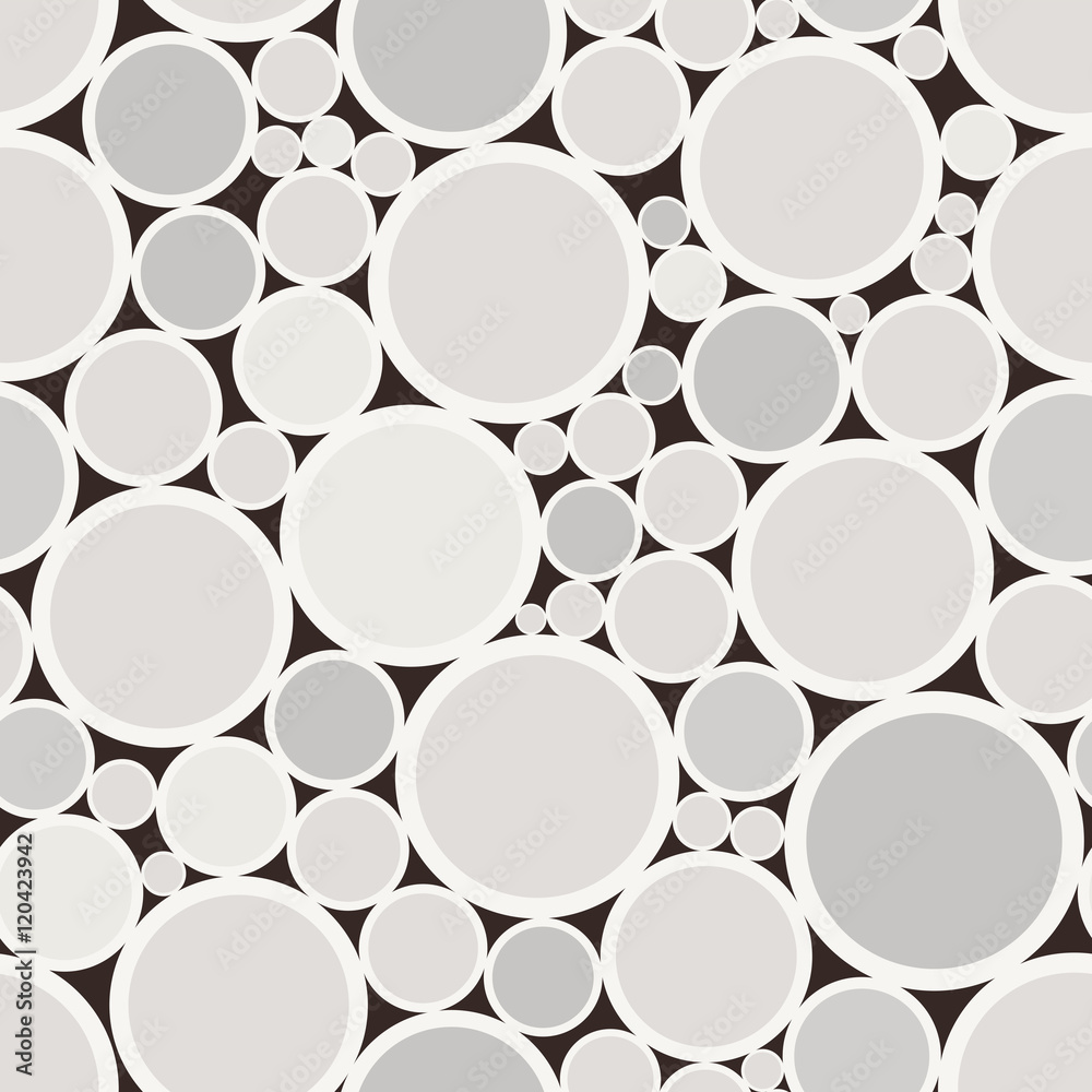Vector abstract seamless pattern with beige circles.