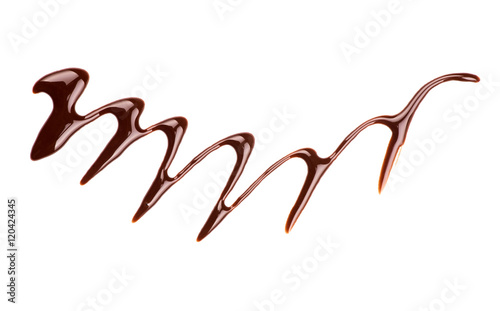 Abstract pattern made of chocolate on white background