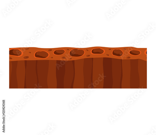 Illustration of cross section ground slice isolated on white background. Some ground slices piece nature cross outdoor. Ecology underground ground slice vector.