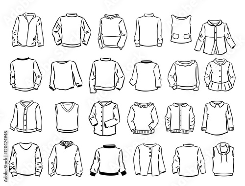 Contours of sweaters for children