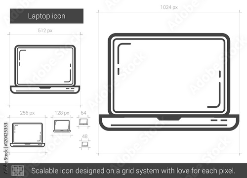 Laptop line icon.
