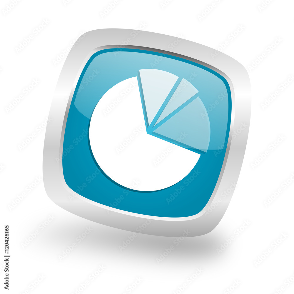 diagram square blue glossy chrome silver metallic web icon diagram square blue glossy chrome silver metallic web icon