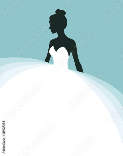 Beautiful woman in a wedding dress, invitation or flyer template