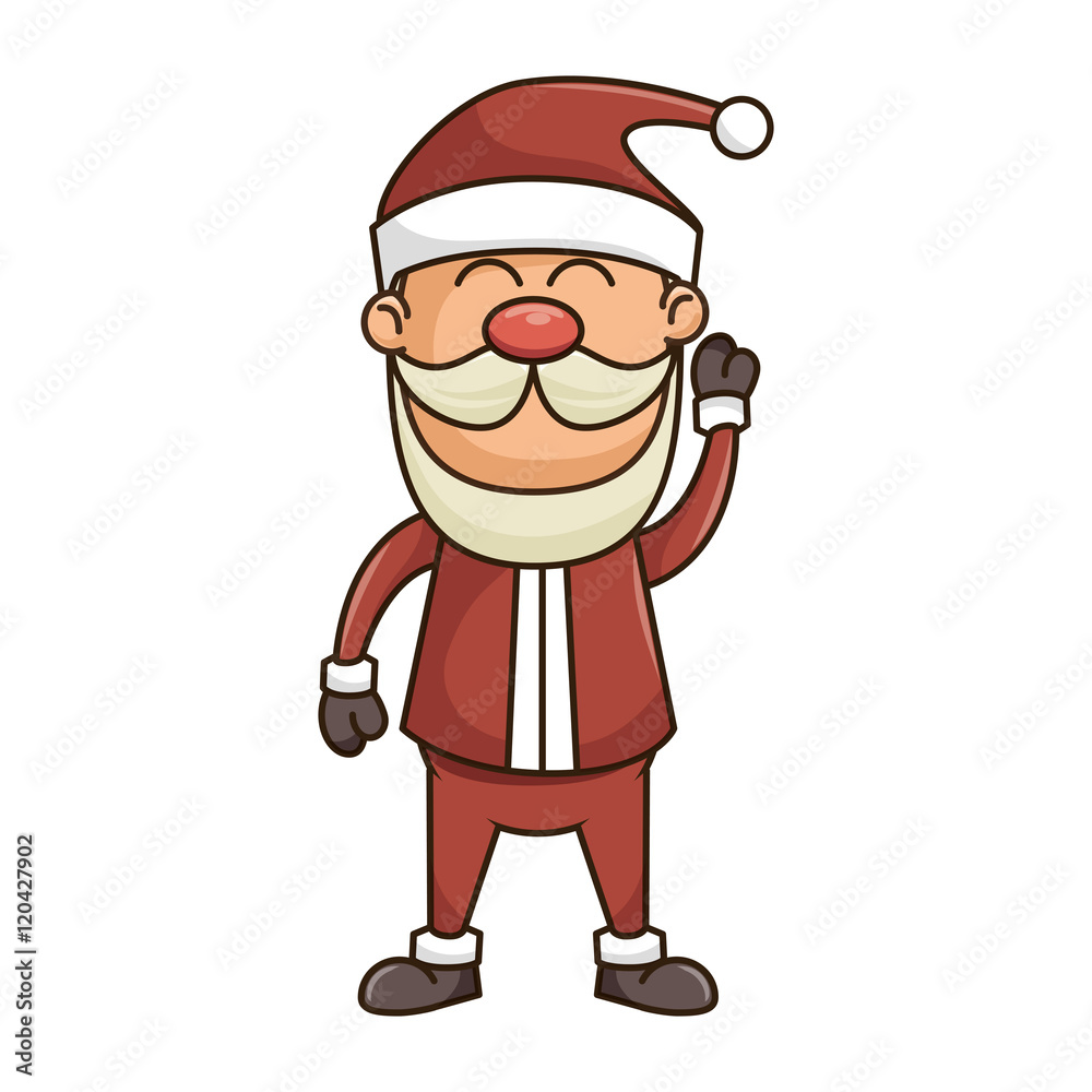 santa claus cartoon. christmas season symbol. vector illustration