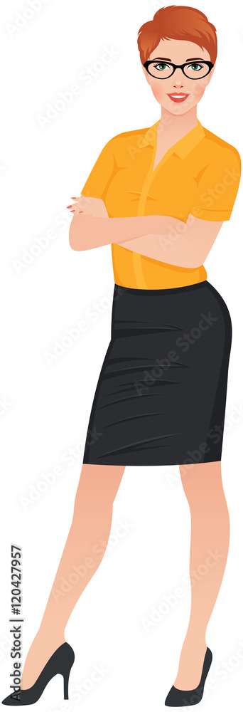Portrait of a young confident business woman full length Stock v Portrait of a young confident business woman full length Stock v