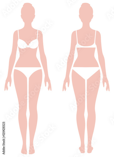 Female body in full length measurement parameters for clothes St