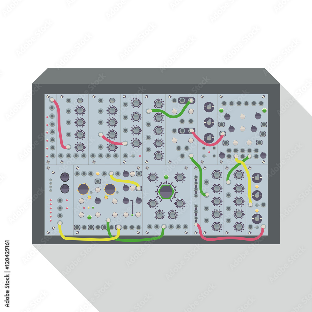 Photo & Art Print Modular synthesizer top and front views. Vector ...