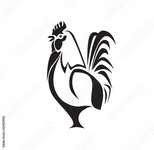 Rooster chicken icon vector. Stylized bird design.