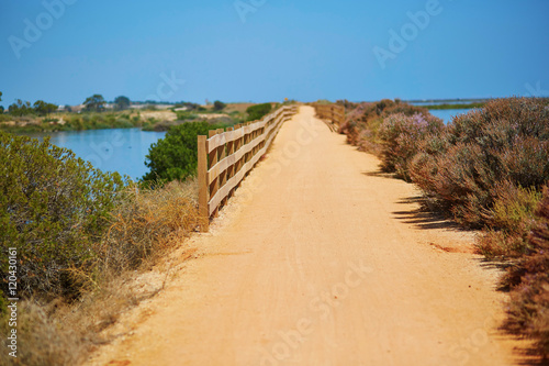 Walkway along the coastline in Algarve region