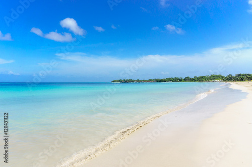 Fototapeta Naklejka Na Ścianę i Meble -  caribbean beach sea view on sunny day