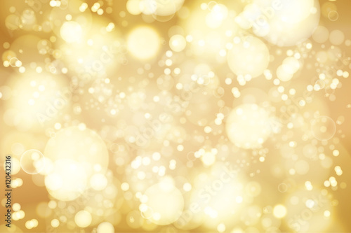 Vector golden bokeh background. abstract defocused bright lights