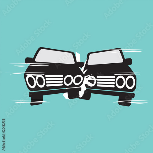 Two Cars In An Accident Vector Illustration