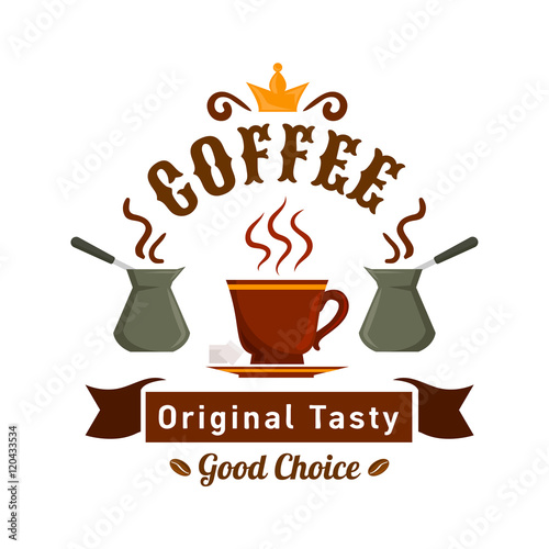 Wallpaper Mural Coffee cup badge for cafe design Torontodigital.ca