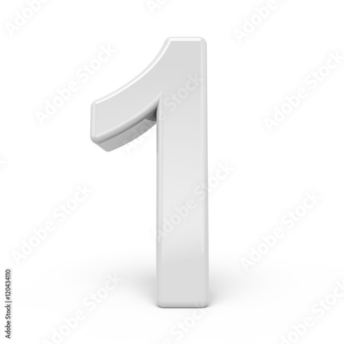 3D rendering white number 1