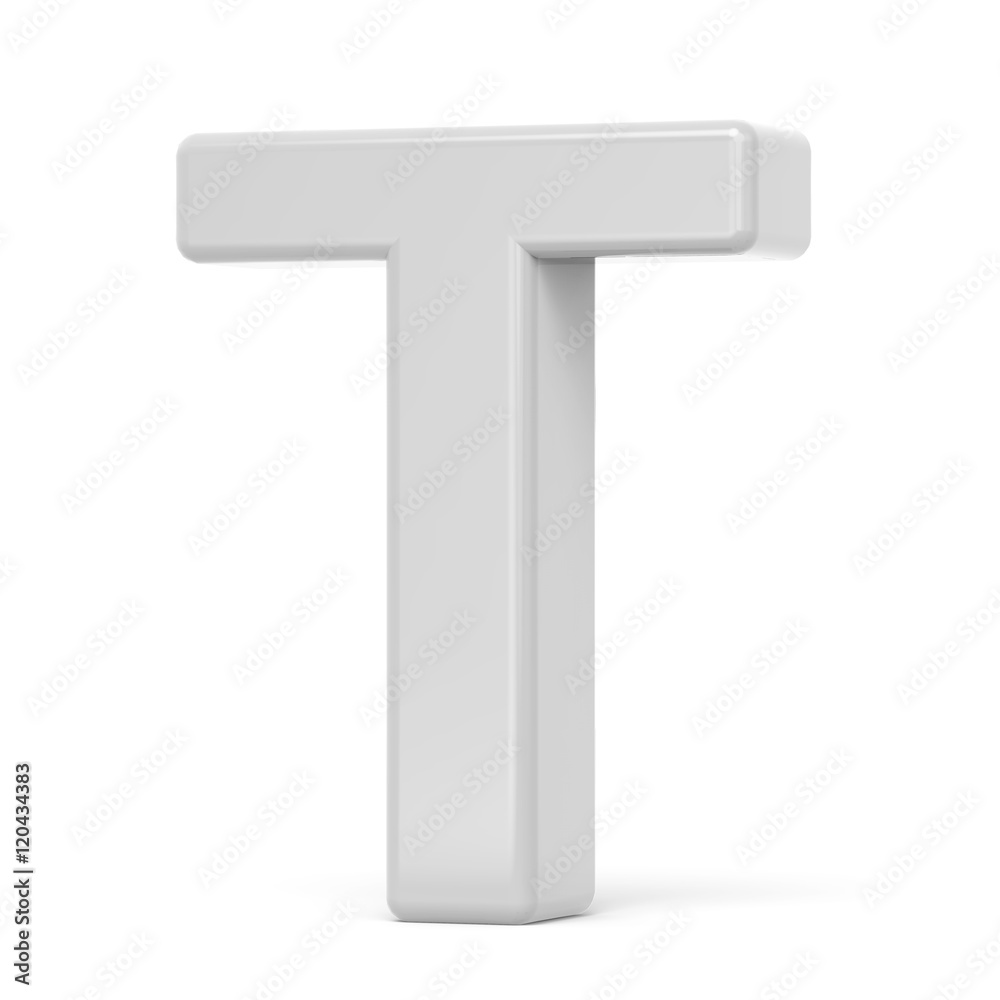3D rendering white letter T