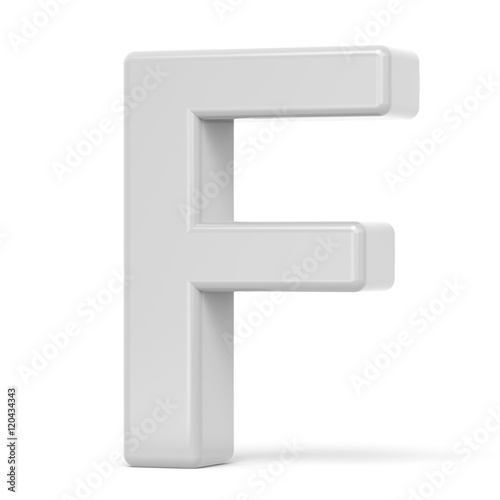 3D rendering white letter F