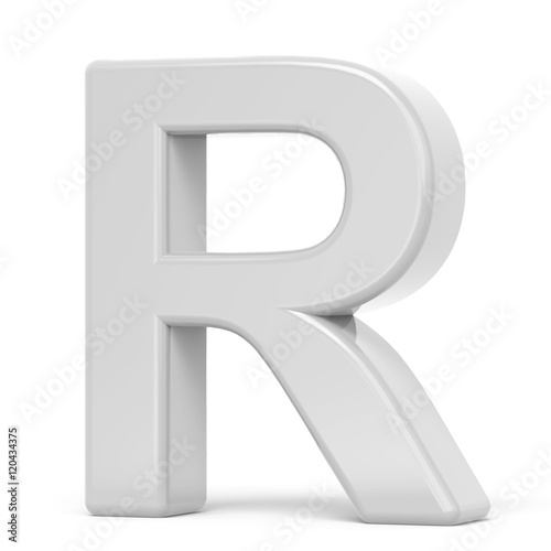 3D rendering white letter R