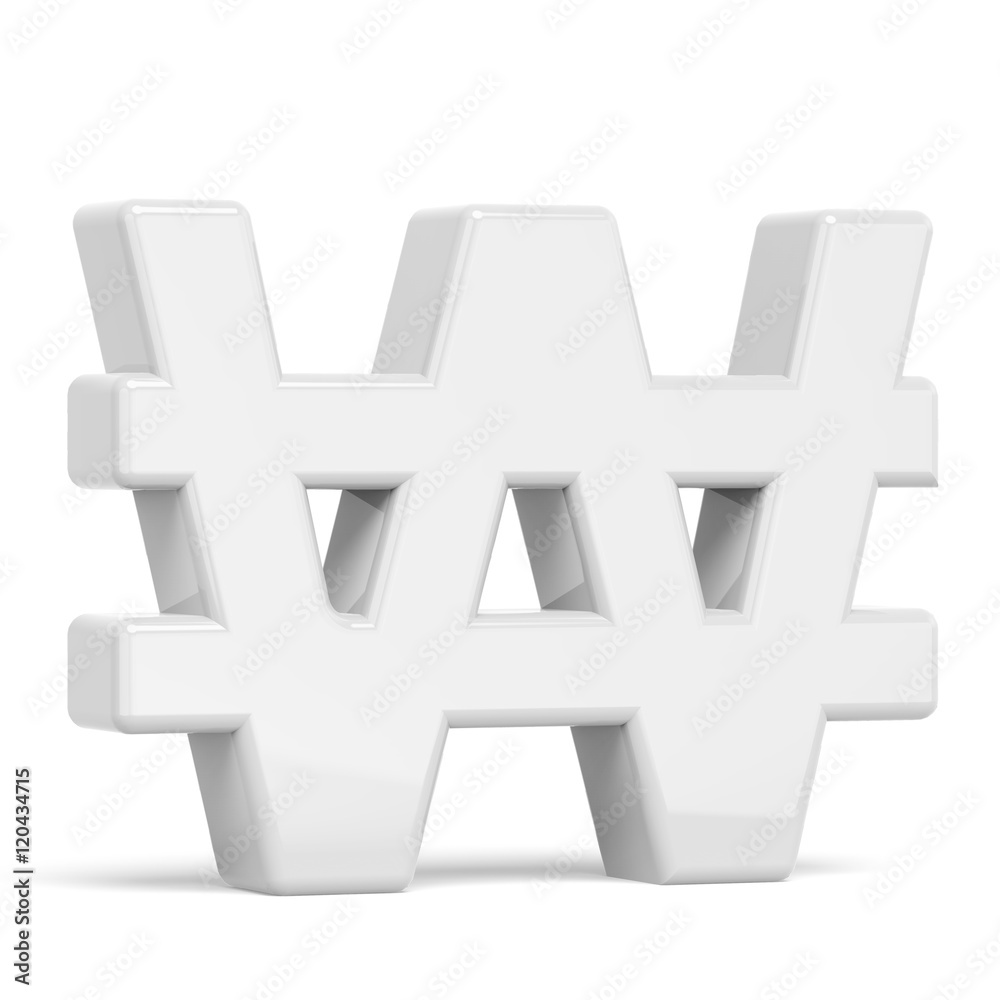 Obraz premium white Won sign