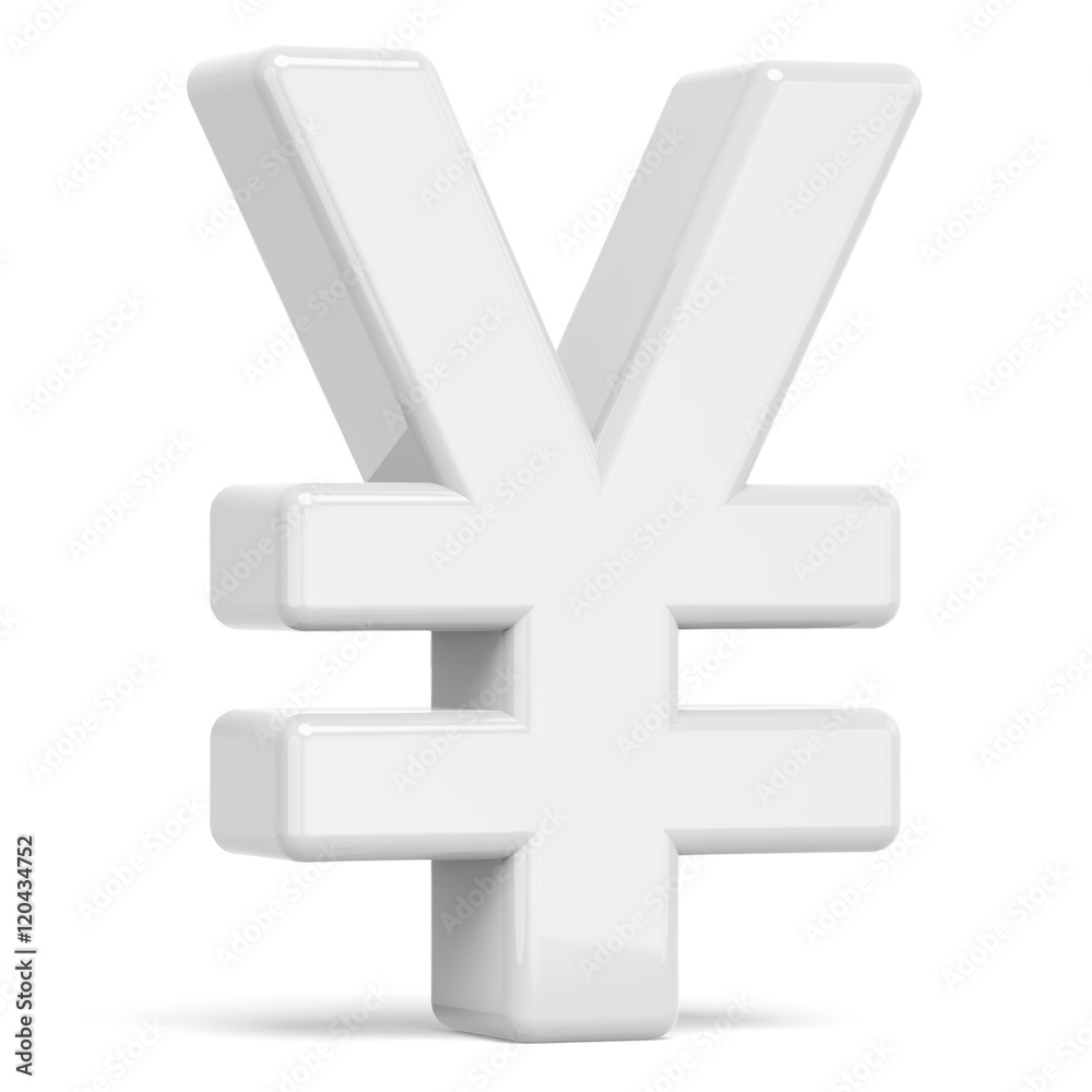 Fototapeta premium white yen symbol