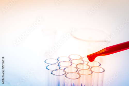 laboratory test tubes,medical glassware . ( Filtered image proce