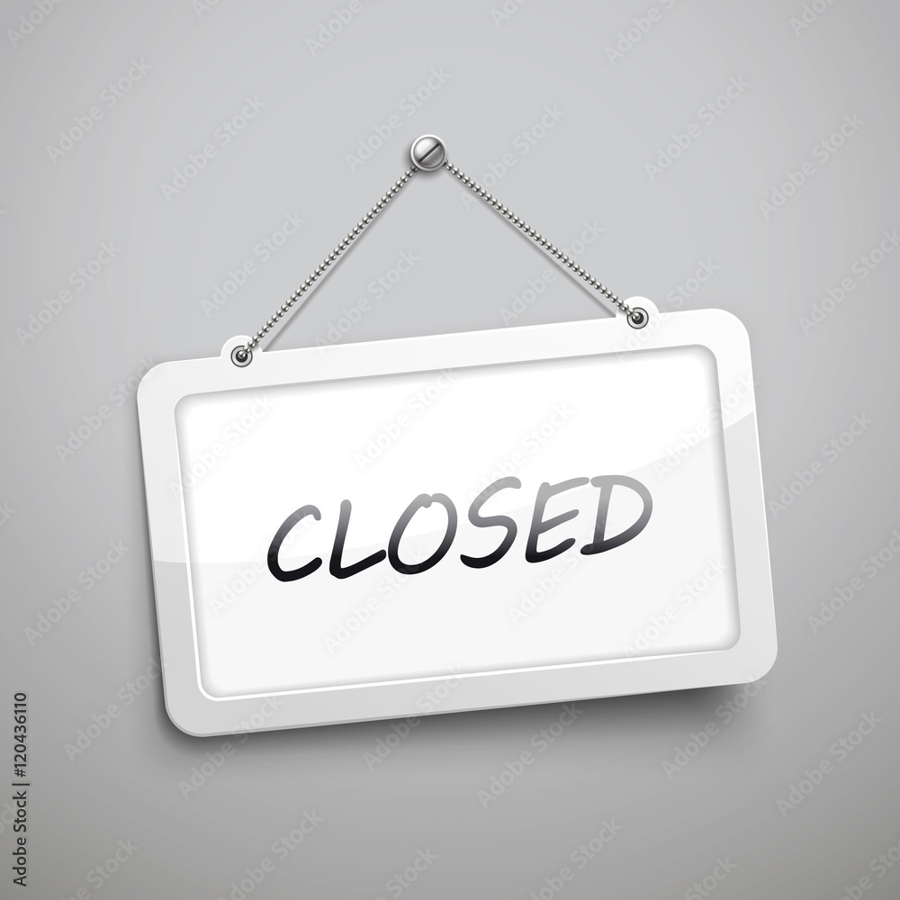 closed hanging sign