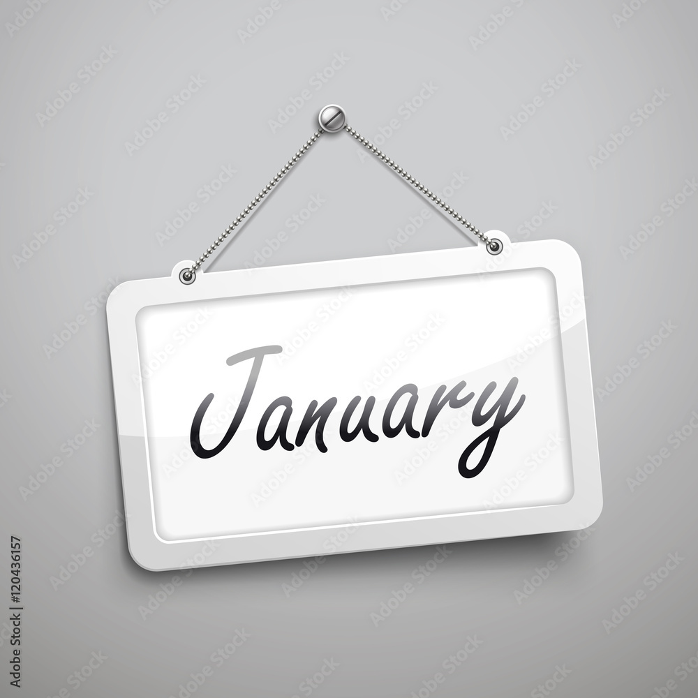 January hanging sign January hanging sign