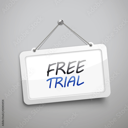 free trial hanging sign