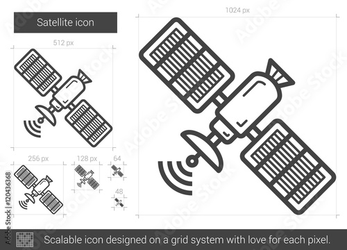 Satellite line icon. © Visual Generation