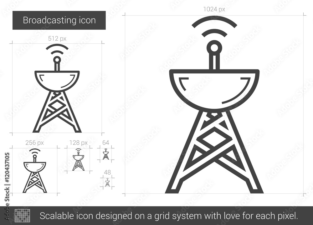Broadcasting line icon. Broadcasting line icon.