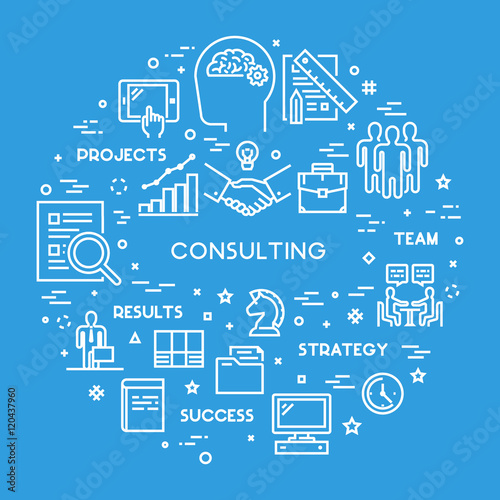 Round line concept for business consulting