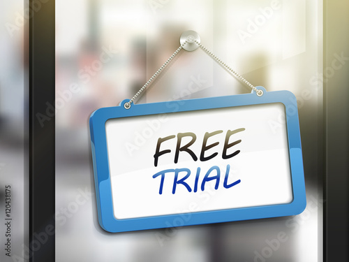 free trial hanging sign