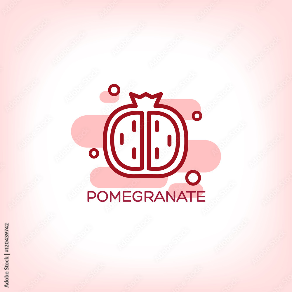 fruits pomegranate vector flat icon fruits pomegranate vector flat icon