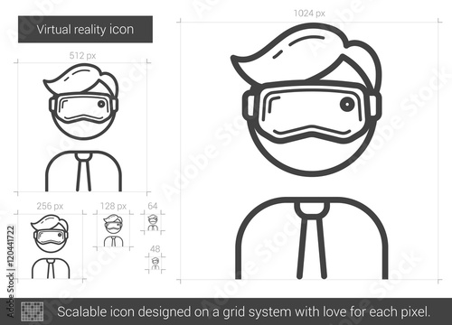 Virtual reality line icon.