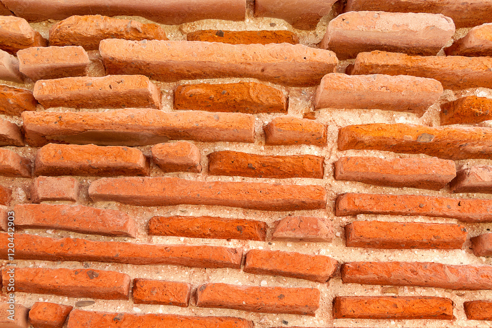 Horizontal old brick wall as background or texture Horizontal old brick wall as background or texture