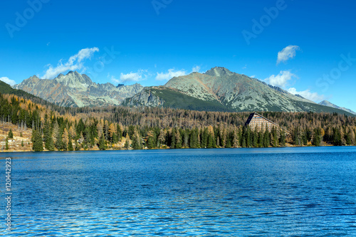 Beautiful landscape in High tatras mountains. Strbske pleso on S