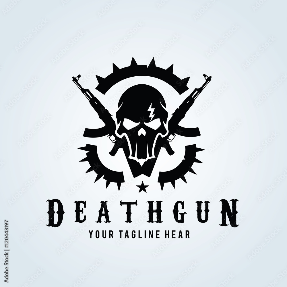 Game Logo Skull And Gas Mask Logo Gun Logo With Skull And Dark Concept Stock Vector Adobe Stock