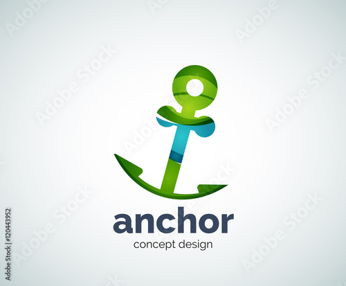 Vector ship anchor logo template photo