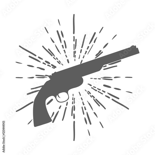 Revolver Gun isolated on white background. Vector