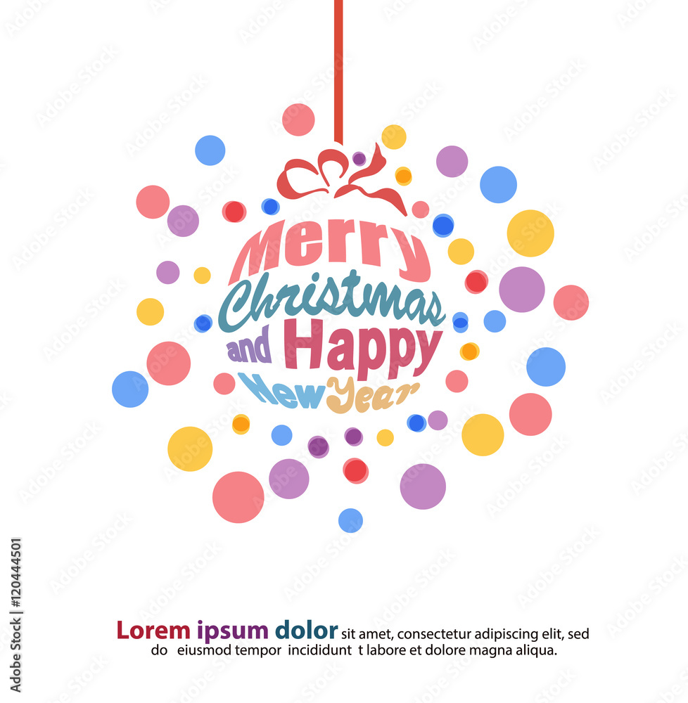 The New Year and Merry Christmas greeting text pattern in cute round shape. Used for the cards of modern style
The New Year and Merry Christmas greeting text pattern in cute round shape. Used for the cards of modern style