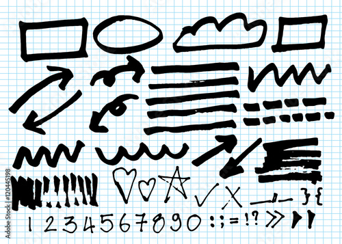 Wallpaper Mural Doodle infographics elements sketching vector illustration Torontodigital.ca