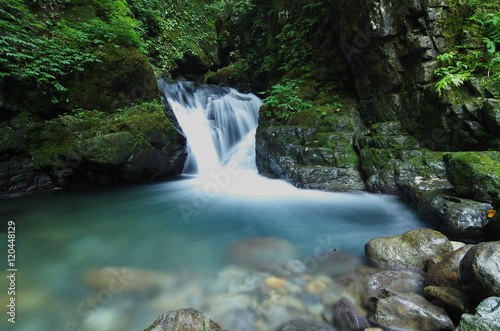 滝壺と川