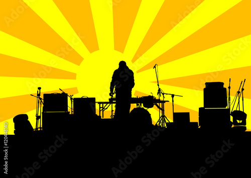 DJ for a music remote control on stage