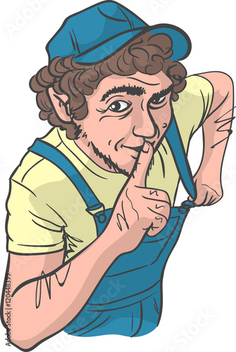 Sly Repairman Silence Gesture
