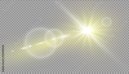 Vector transparent sunlight special lens flare light effect.