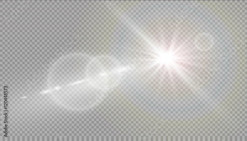 Slika na platnu Vector transparent sunlight special lens flare light effect.