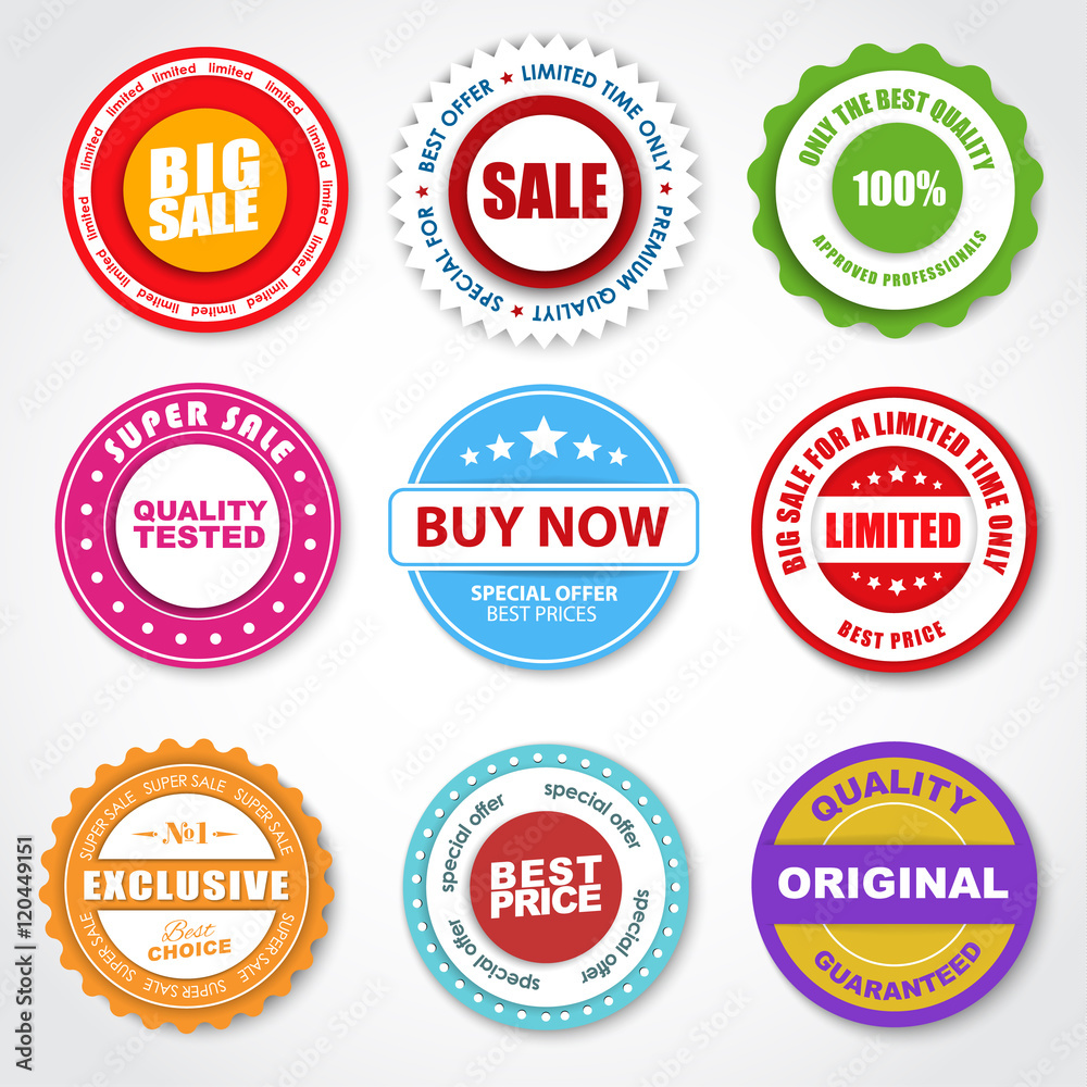 Obraz premium set of stickers (tags, stamps) for sale