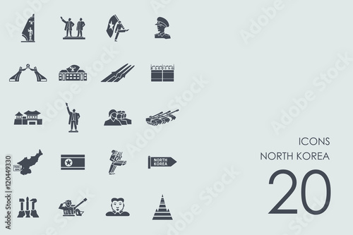 Set of North Korea icons